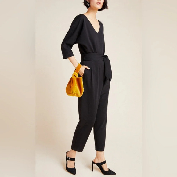 Anthropologie Sutton Pointe jumpsuit in black size small - Picture 1 of 7